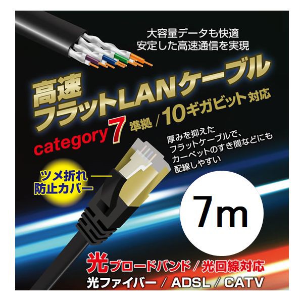 送料無料】サンワサプライ KB-T6ATS-50BL カテゴリ6A LANケーブル