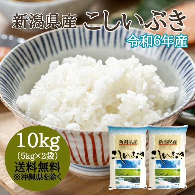 【令和6年産】新潟県産 こしいぶき 10kg （5キロ×2袋） 【送料無料 ※沖縄送料+2,200円】 米 10キロ 送料無料 精米 令和6年 10kg お米 1