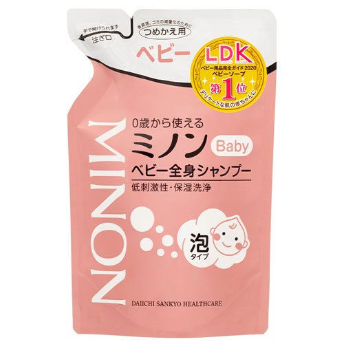 他サイト： 第一三共ヘルスケア ミノン ベビー全身シャンプー つめかえ用 300ml(4987107616043)【メール便発送】の商品画像