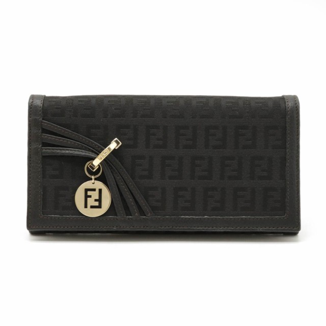 FENDI フェンディ ズッキーノ レザー 二つ折り 札入れ ブラック by