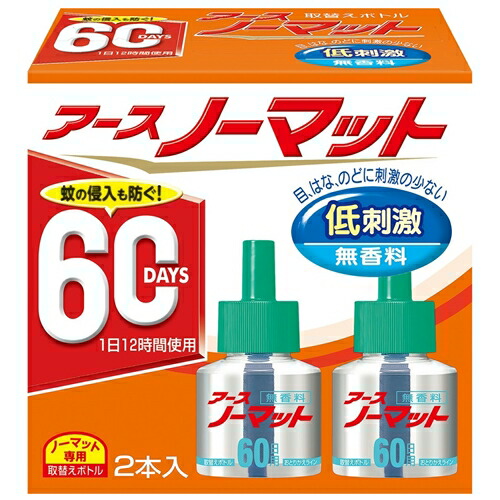 他サイト： アース製薬  アースノーマット 60日用 とりかえ用 45ml×2本 無香料の商品画像