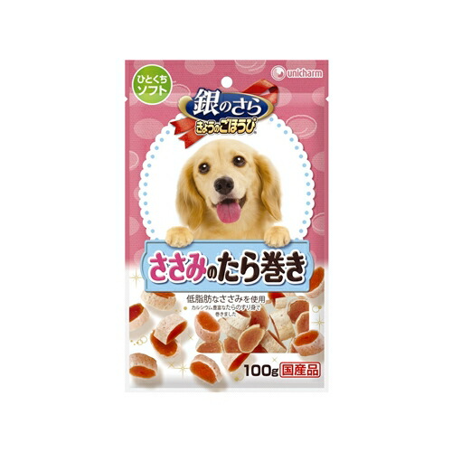 他サイト： ユニ・チャーム  銀のさら きょうのごほうび ヘルシーたら巻きささみ 100g の商品画像