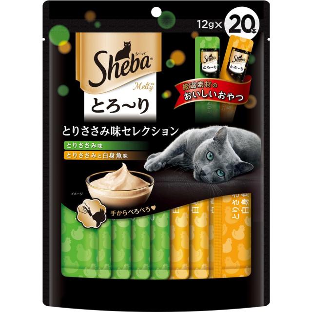 他サイト： マースジャパンリミテッド  シーバ とろ〜り メルティ とりささみ味セレクション 12g×20本 の商品画像