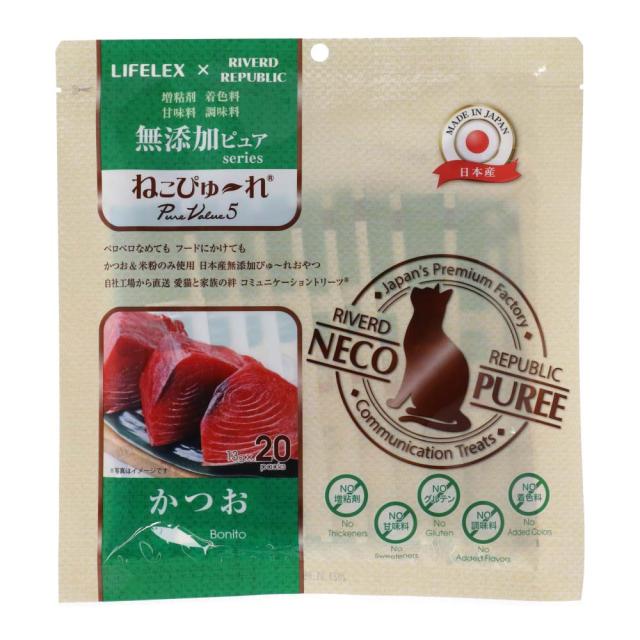 他サイト： ネコのおやつ ねこぴゅーれ 無添加かつお 13g×20パック 日本製  コーナンオリジナル LIFELEXの商品画像