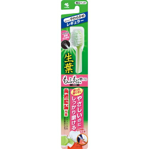 他サイト： 小林製薬 生葉 もふもふ磨けるブラシ レギュラー やわらかめ 1本 ※色の指定不可 約幅42×高さ232×奥26mmの商品画像