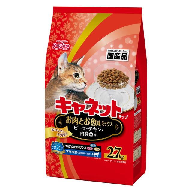 他サイト： ペットライン キャネットチップ お肉とお魚 MIX 2.7kgの商品画像