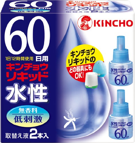 他サイト： 大日本除虫菊 水性キンチョウリキッド 60日 無香料 取替え液 2個入の商品画像