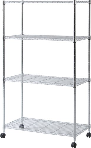 他サイト： FUJIBOEKI 不二貿易 メタルマルチシェルフ4段90 クロム  MS-945154CR【91787】 北海道、沖縄、離島配の商品画像