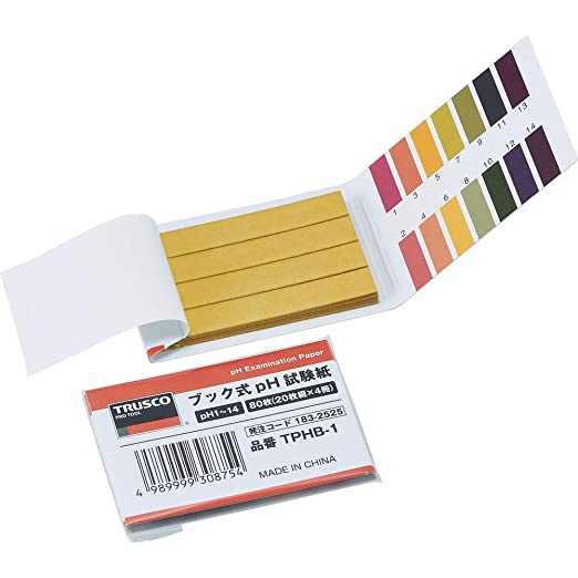 他サイト： TRUSCO トラスコ中山 TRUSCO ブック式pH試験紙 pH1〜14 20枚綴X4冊の商品画像