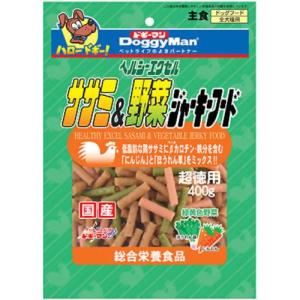 他サイト： ドギーマンハヤシ ドギーマン ヘルシージャーキー エクセルササミ&野菜ジャーキーフード 400gの商品画像