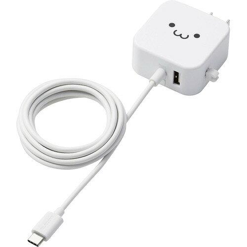 他サイト： ELECOM エレコム AC充電器/USB-C/ケーブル一体型/USB-Aメス1ポート ホワイト(MPA-ACC22WF)の商品画像
