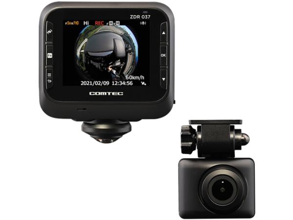 他サイト： COMTEC コムテック コムテック 前後2カメラドライブレコーダー 360°+リアカメラ ZDR037の商品画像