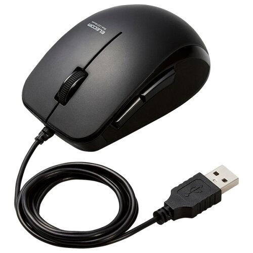 他サイト： ELECOM エレコム BlueLEDマウス/有線/5ボタン/サイドラバー/静音/抗菌/ブラック(M-BL28UBSKBK)の商品画像