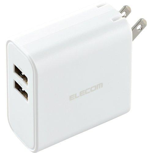 他サイト： ELECOM エレコム エレコム USB コンセント 充電器 合計24W出力 Aポート×2 【iPhone/Android/タブの商品画像