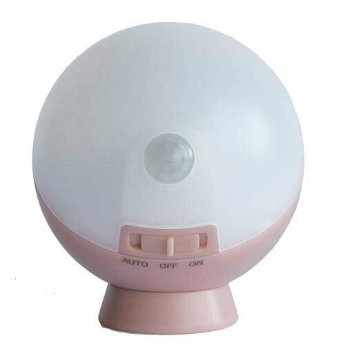 他サイト： MUSASHI ムサシ ムサシ てのりまんまるセンサーライト シャビーピンク WSL-001SPの商品画像