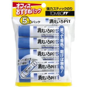 他サイト： トンボ鉛筆 スティックのり 消えいろピットS HCA-513 5個の商品画像