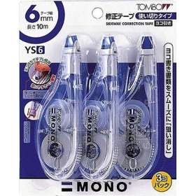 他サイト： トンボ鉛筆 修正テープ モノYS6 6mm幅×10m 青 1パック(3個入)(KCA-327)の商品画像