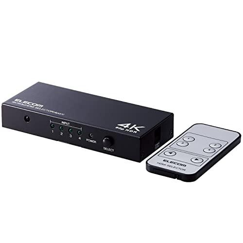 他サイト： ELECOM エレコム HDMI切替器/4K60P対応/4ポート/4入力1出力/専用リモコン付/ブラック(DH-SW4KP41Bの商品画像