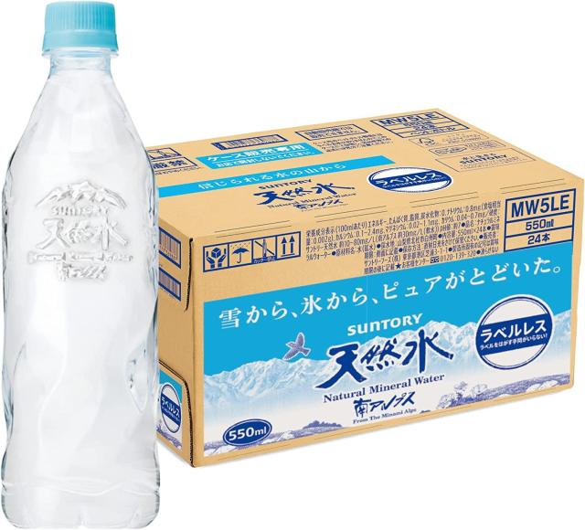 他サイト： サントリー 天然水 ラベルレス 550ml ペットボトル 1ケース(24本)【369887】の商品画像