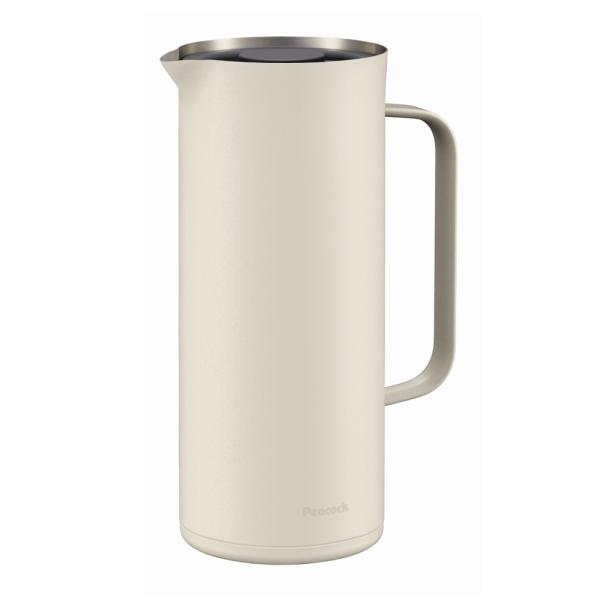 他サイト： ピーコック魔法瓶工業 リビングポット 1リットル 保温 保冷 ステンレス 広口 ポット 魔法瓶 ホワイト AHW-100-Wの商品画像