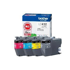 他サイト： BROTHER ブラザー 【ブラザー純正】インクカートリッジ4色パック LC412-4PK 対応型番:MFC-J7300CDW、の商品画像