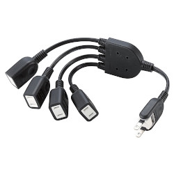 他サイト： ELECOM エレコム ACアダプタ用電源延長コード/2P/4個口/ブラック(T-ADR4BK)の商品画像
