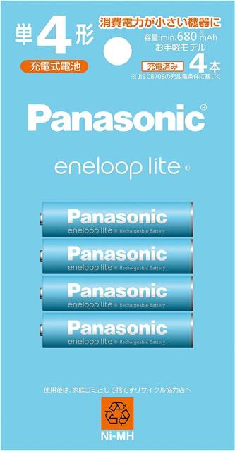 他サイト： PANASONIC パナソニック エネループ お手軽モデル [最小容量680mAh/繰り返し1500回] 単4形 充電池 4本パの商品画像
