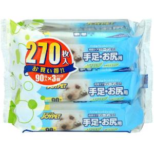 他サイト： ジョンソントレーディング ジョイペット ウエットティッシュ 手足・お尻用 90枚入×3個パック 犬・猫用の商品画像