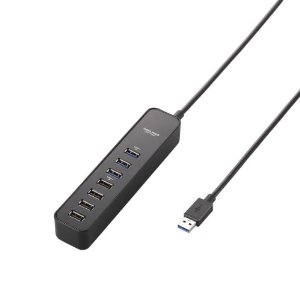 他サイト： ELECOM エレコム USBHUB3.0/マグネット/セルフパワー/7ポート/ブラック(U3H-T706SBK)の商品画像