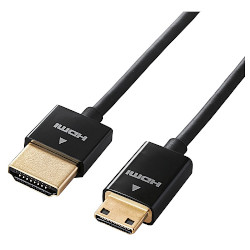 他サイト： ELECOM エレコム HDMIケーブル/イーサネット対応/スーパースリム/mini/1.5m/ブラック(DH-HD14SSM1の商品画像