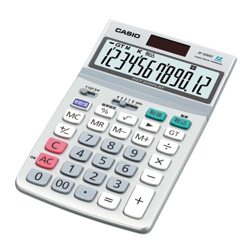 他サイト： CASIO カシオ カシオ スタンダード電卓 時間・税計算 ジャストタイプ 12桁 JF-120GT-Nの商品画像