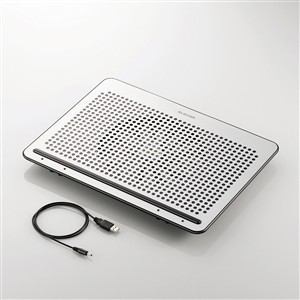 他サイト： ELECOM エレコム 冷却台/角度可変置き台/アルミ/大型ファン/15.4-17インチ対応/シルバー(SX-CL22LSV)の商品画像