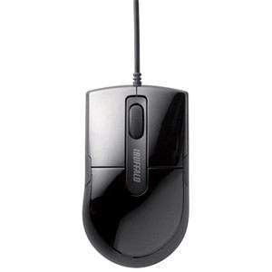 他サイト： BUFFALO バッファロー バッファロー 有線BlueLEDマウス 静音 3ボタン Sサイズ ブラック 1個(BSMBU26Sの商品画像