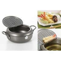 他サイト： ヨシカワ(Yoshikawa) 天壱 フタ付天ぷら鍋 22cm SJ2135の商品画像