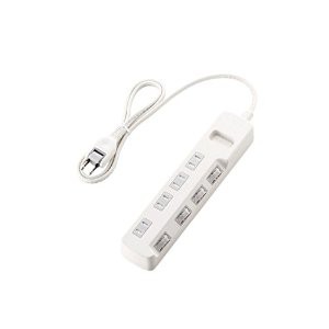 他サイト： ELECOM エレコム 省エネタップ 個別スイッチ ホコリシャッター付 4個口 1m ホワイト T-E6A-2410WH 1パッの商品画像