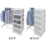 他サイト： JEJ 収納用品 シーズユニット5段 ハンガー付き ホワイト・SIU-5-P-WH (1022886)の商品画像