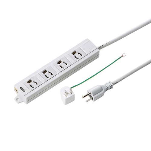 他サイト： SANWASUPPLY サンワサプライ サンワサプライ 電源タップ 3P・4個口 3m TAP-MG341N2-3の商品画像