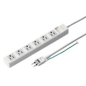 他サイト： SANWASUPPLY サンワサプライ サンワサプライ 電源タップ マグネット付き 3P・6個口 2.5m TAP-N3625Mの商品画像