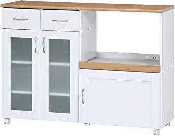 他サイト： FUJIBOEKI 不二貿易 キッチンカウンター サージュ WH×NA 120幅 SAGE NATURAL×WHITE 【968の商品画像