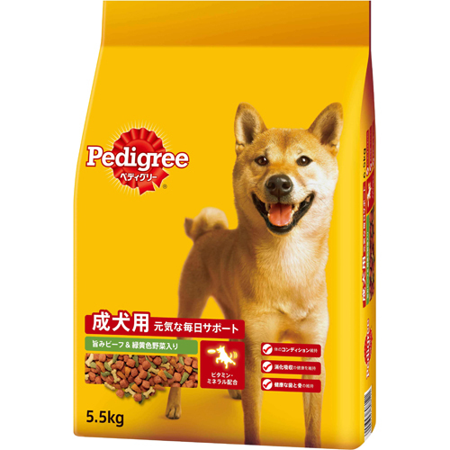 他サイト： マースジャパンリミテッド ペディグリー 成犬用 旨みビーフ&緑黄色野菜入り 5.5kgの商品画像