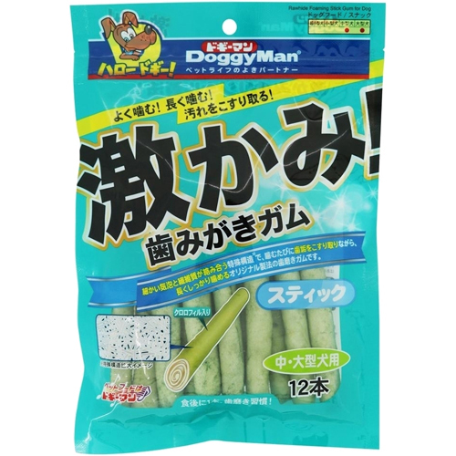 他サイト： ドギーマン 激かみ歯みがきガム スティック中大型犬12本  (2029290)の商品画像