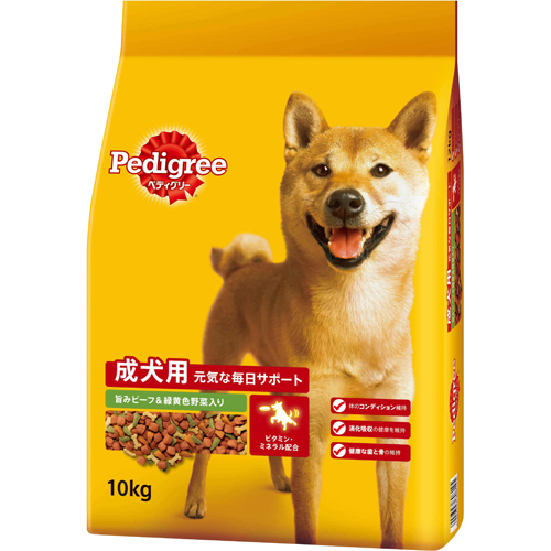 他サイト： マースジャパンリミテッド ペディグリー 成犬用 旨みビーフ&緑黄色野菜入り 10kgの商品画像