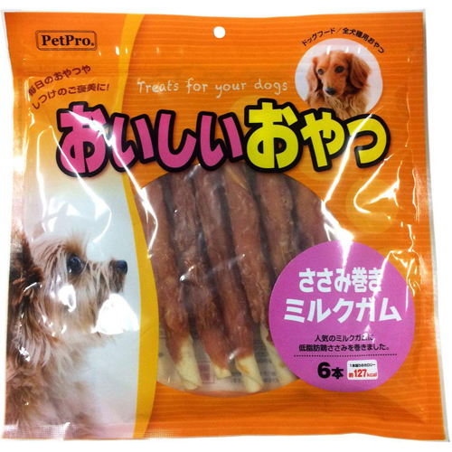 他サイト： Pet Pro (ペットプロ) ペットプロ ペットプロ ささみ巻きミルクガム 6本入り  (5077400)の商品画像