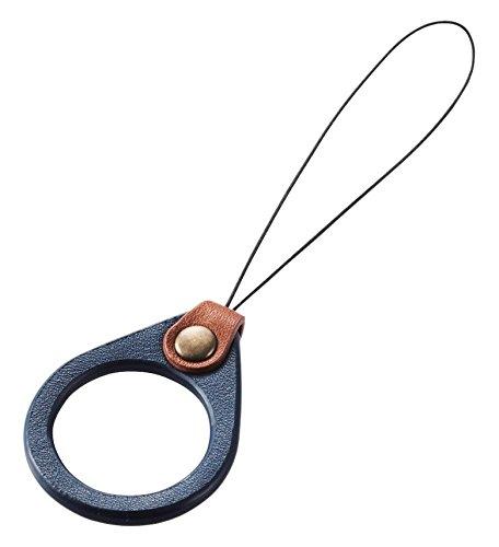 他サイト： ELECOM エレコム スマートフォン用ストラップ/リングストラップ/レザー/ネイビー(P-STF03BU)の商品画像