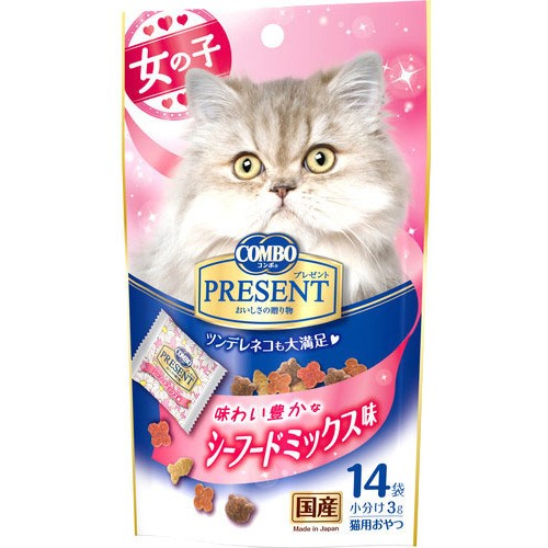 他サイト： 日本ペットフード コンボ キャット プレゼント 女の子 味わい豊かなシーフードミックス味 42g(3g×14袋) 単品の商品画像