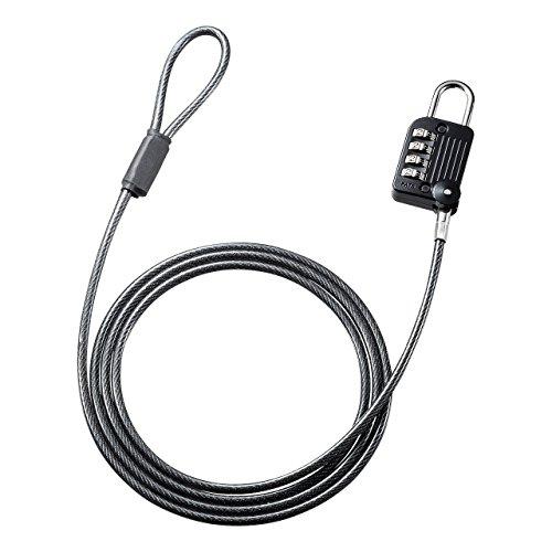 他サイト： SANWASUPPLY サンワサプライ ワイヤー一体型ダイヤル錠(ブラック) SLE-32Sの商品画像