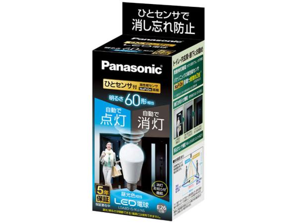 他サイト： PANASONIC パナソニック パナソニック LED電球 E26口金 電球60W形相当 昼光色相当(7.8W) 一般電球・人感の商品画像