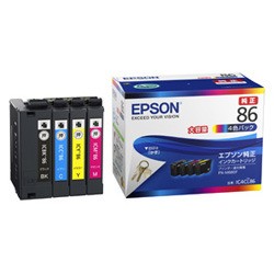 他サイト： EPSON エプソン インクカートリッジ(4色パック/大容量)(IC4CL86)の商品画像