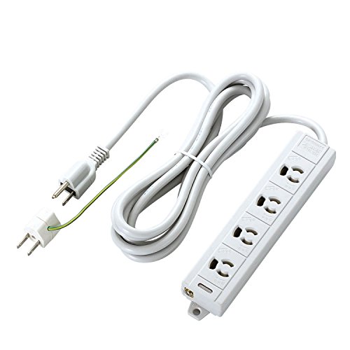 他サイト： ELECOM エレコム RoHS対応マグネット付抜けどめ電源タップ 壁取付用固定フック付 3P-2P変換アダプタ付 4個口 3mの商品画像