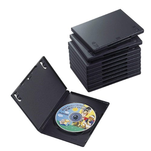 他サイト： ELECOM エレコム DVDトールケース 標準サイズ 1枚収納 10個セット CCD-DVD03BKの商品画像